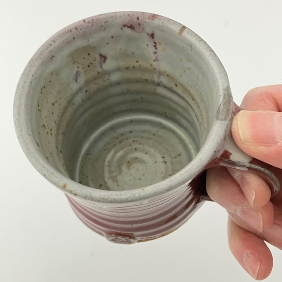 Red Artisan Studio Pottery Coffee Mug / Tea Cup, handmade 8 Oz - Picture 17 of 17